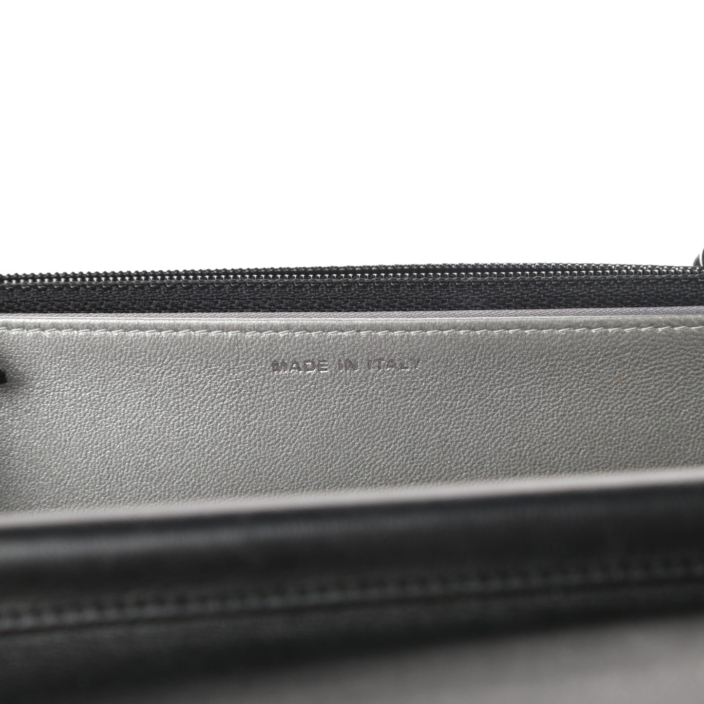 Lambskin Camellia Embossed Wallet on Chain WOC Black