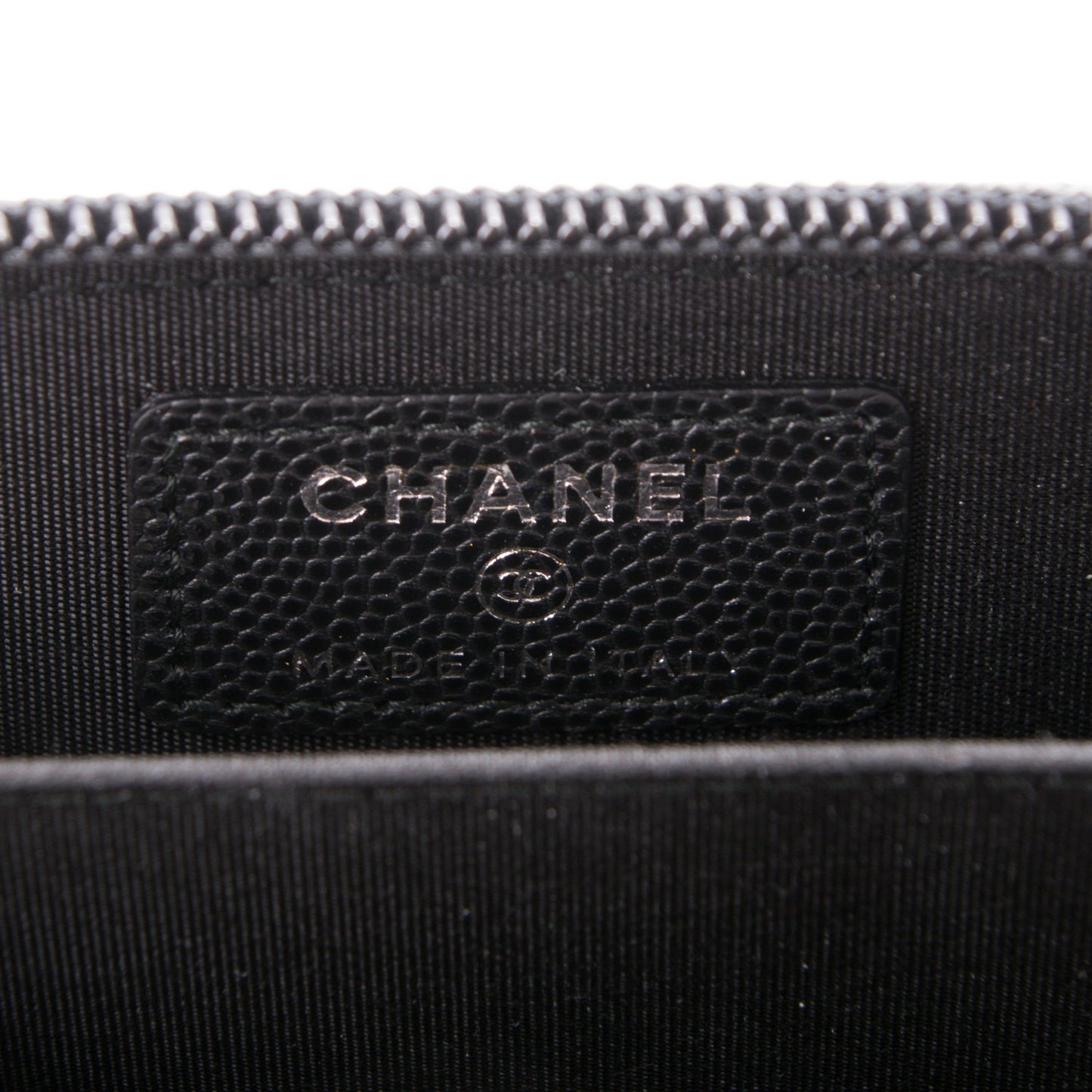 Caviar Quilted Boy Zip Around Coin Purse Wallet Black