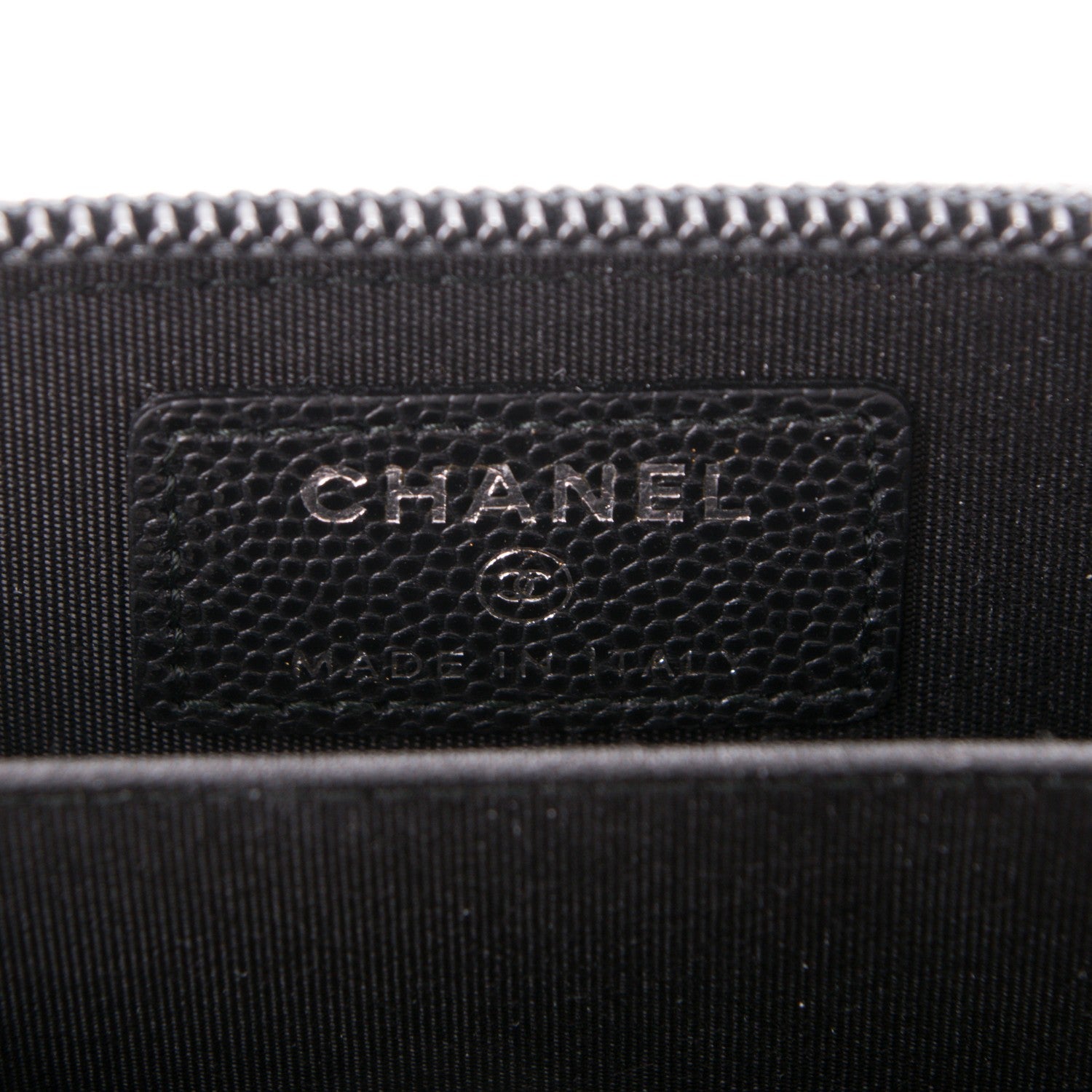 Chanel Caviar Quilted Boy Zip Around Coin Purse Wallet Black 6 of 7