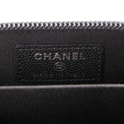 Chanel Caviar Quilted Boy Zip Around Coin Purse Wallet Black 6 of 7