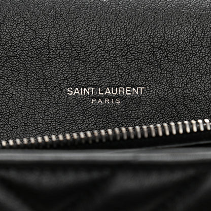 Saint Laurent Sheepskin Matelasse Chevron Monogram Large College Satchel Black 6 of 12