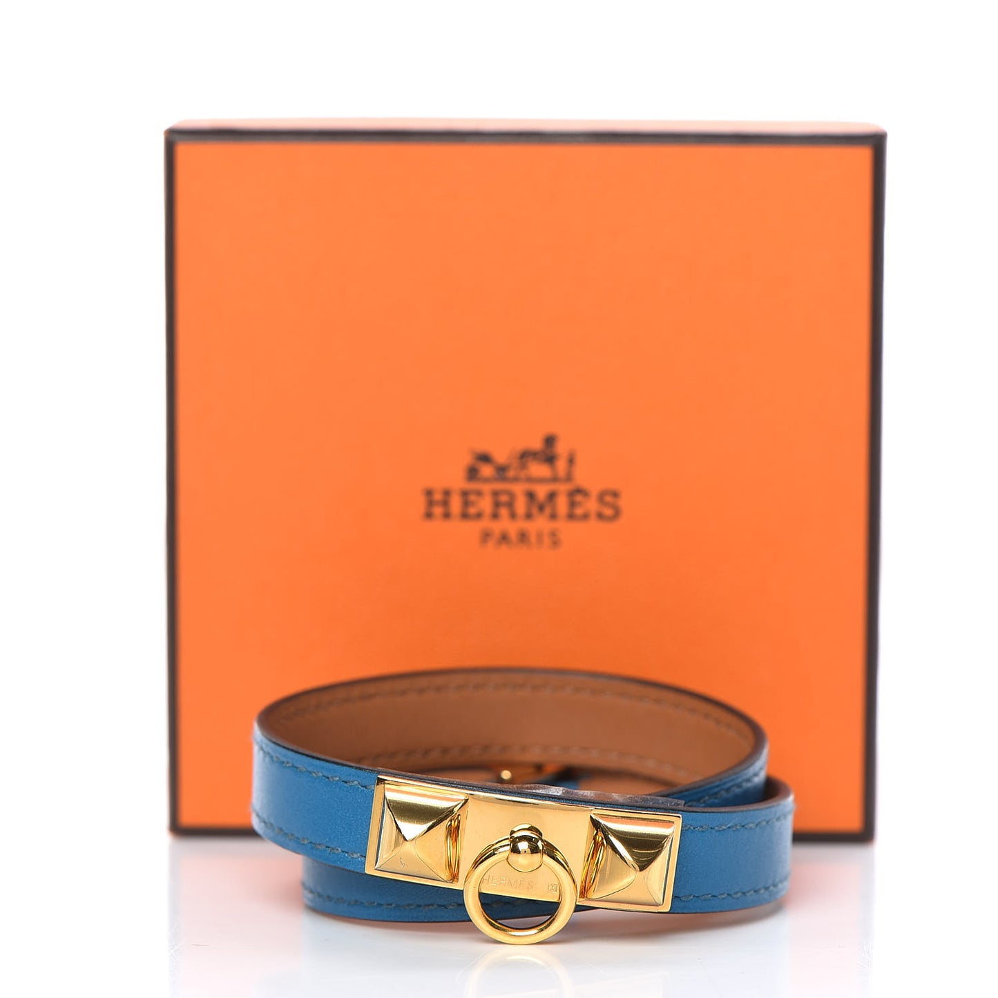 Tadelakt Rivale Double Tour Bracelet M Bleu Izmir
