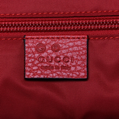 Gucci Nylon Monogram Dollar Calfskin Medium Light Double Buckle Backpack Vibrant Red 7 of 18