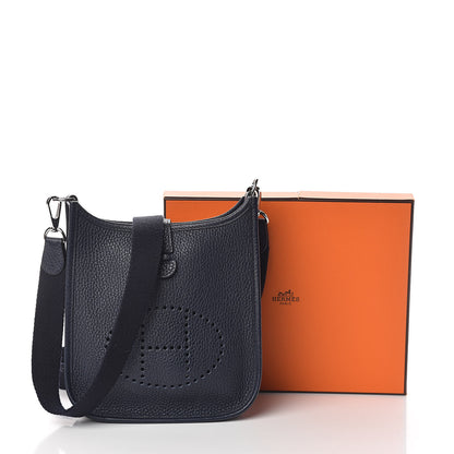 Hermes Taurillon Clemence Amazone Evelyne TPM Bleu Nuit Bleu Indigo 10 of 10