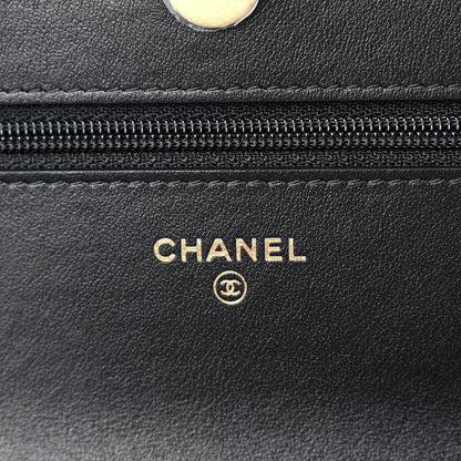 Chanel Tweed Quilted Chanel 19 Wallet On Chain WOC Black White 6 of 12