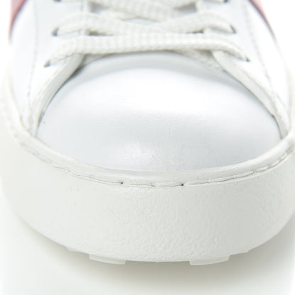Valentino Garavani Calfskin Rockstud Open Sneakers 35.5 White Lipstick 9 of 9