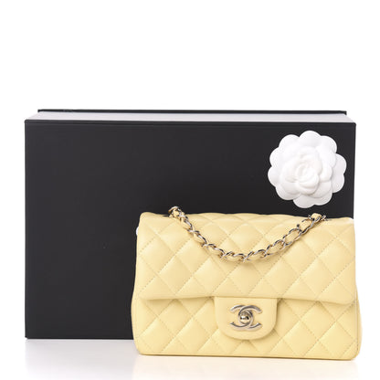 Chanel Lambskin Quilted Mini Rectangular Flap Light Yellow 11 of 11