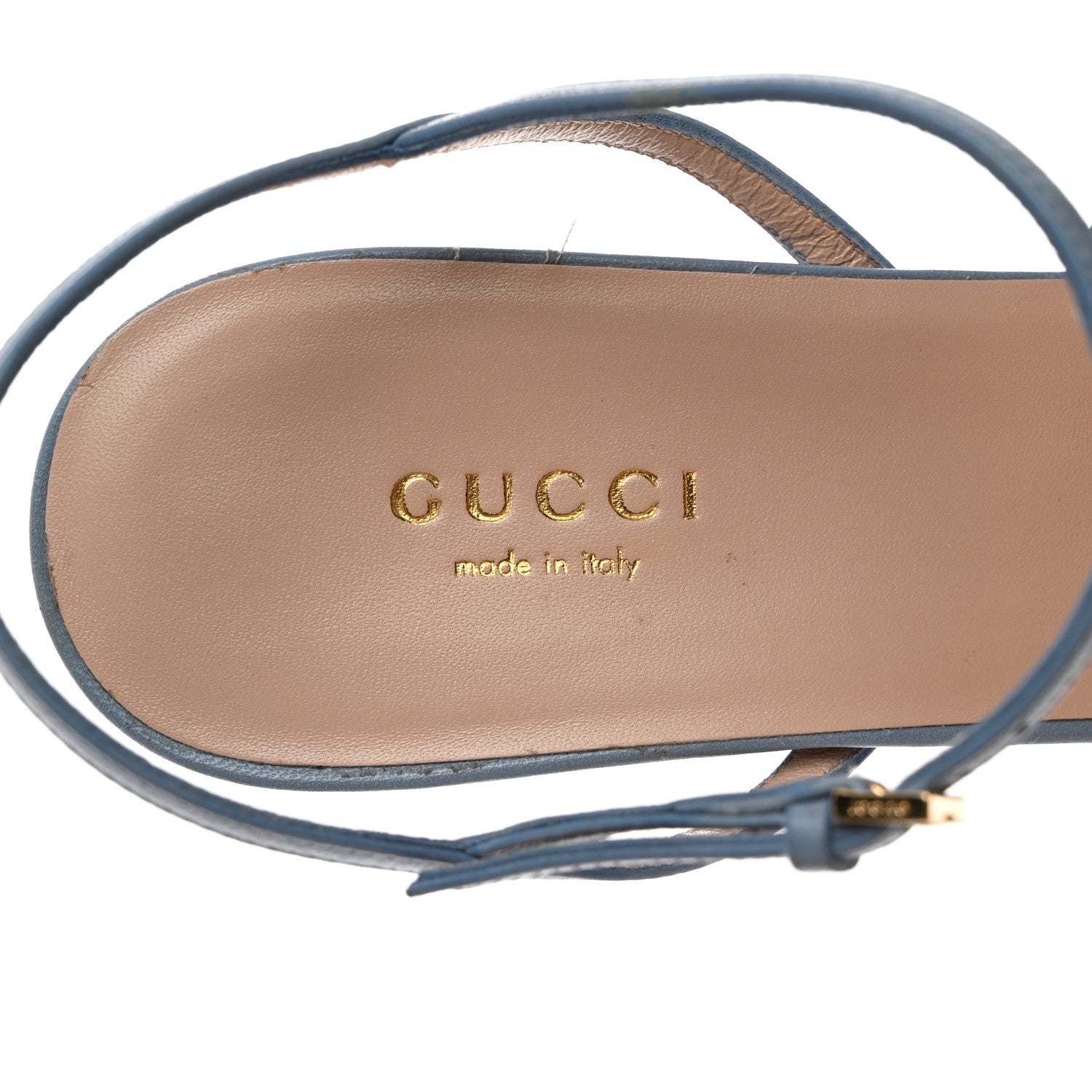 Gucci Malaga Kid Blondie 85mm Slingback Sandals 39 Cloudy Blue 7 of 9