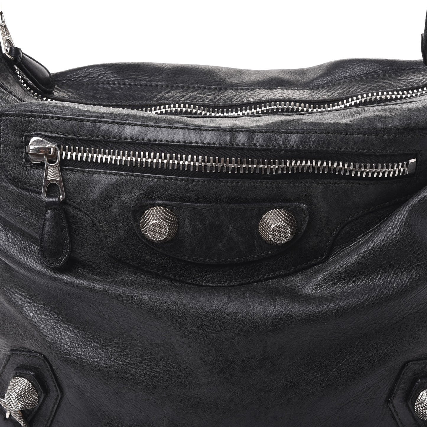 Agneau Giant 21 Silver Hardware Day Hobo Black