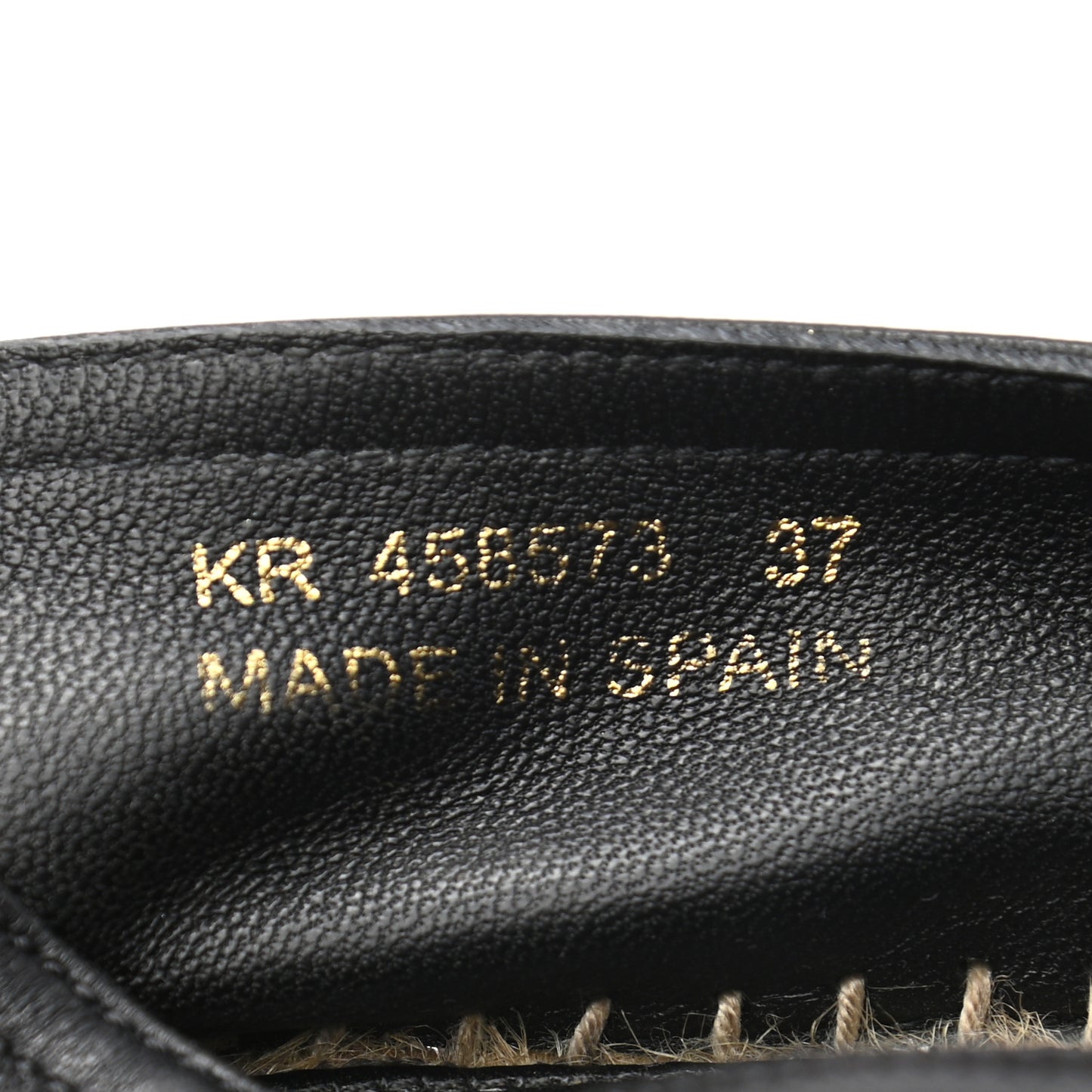 Lambskin Monogram Espadrilles 37 Black
