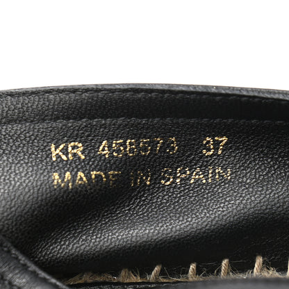 Saint Laurent Lambskin Monogram Espadrilles 37 Black 8 of 8