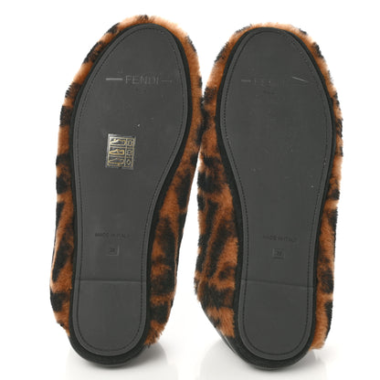 Fendi Shearling Nappa FF Slippers 38 Tobacco Black 6 of 8