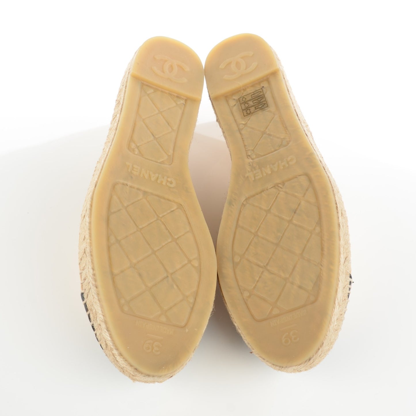 Lambskin CC Espadrilles 39 Beige Black