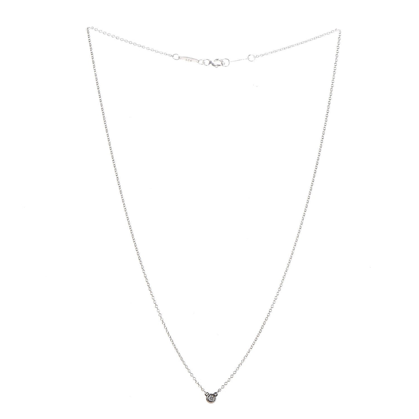 Sterling Silver Diamond .03ct Elsa Peretti Diamonds by the Yard Pendant Necklace