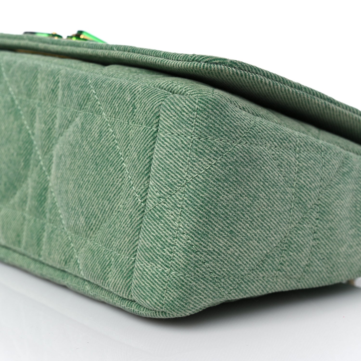 Christian Dior Denim Macrocannage Medium Caro Bag Green 8 of 8