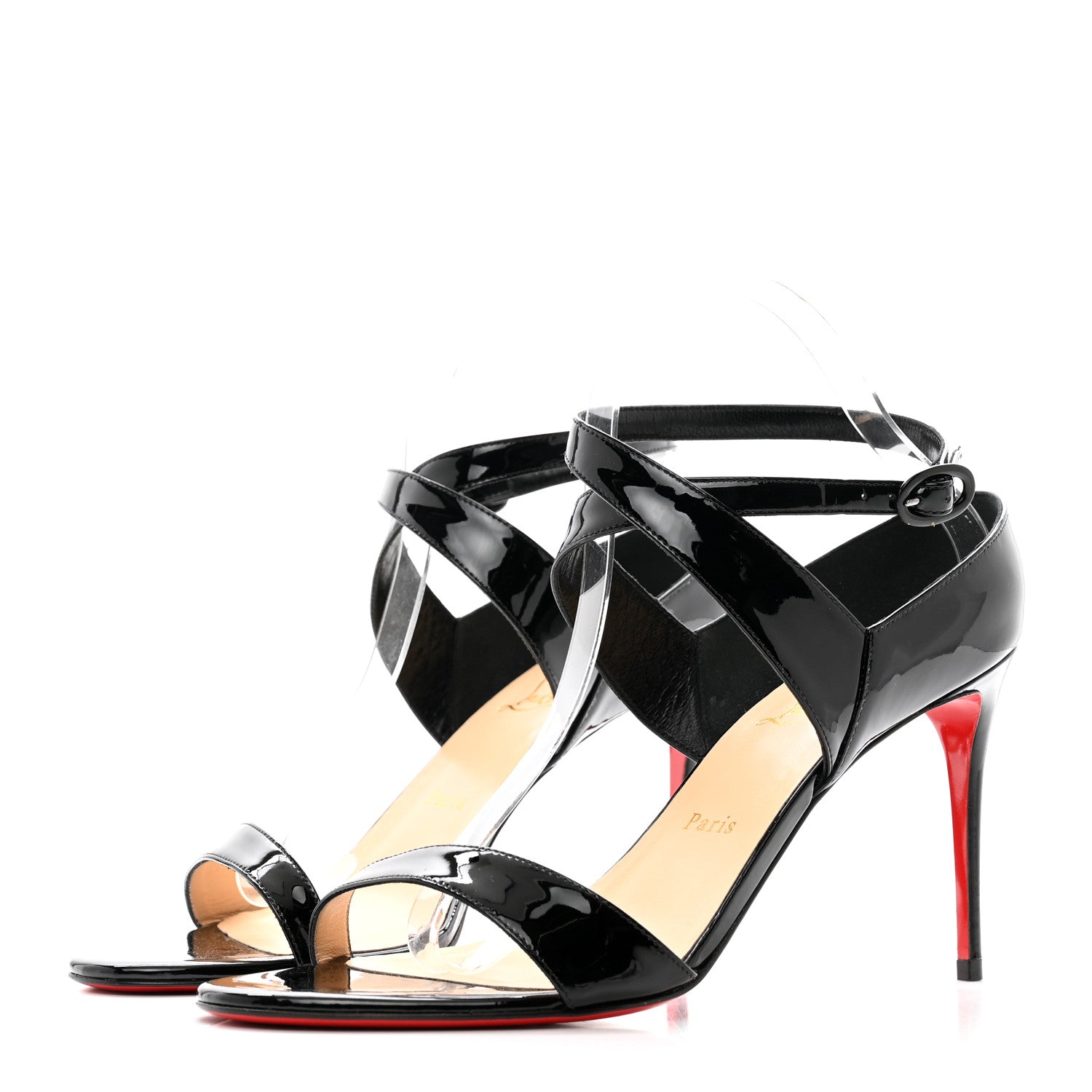 Christian Louboutin Patent Open Liloo 85 Sandals 41 Black 3 of 8