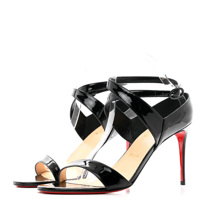 Christian Louboutin Patent Open Liloo 85 Sandals 41 Black 3 of 8