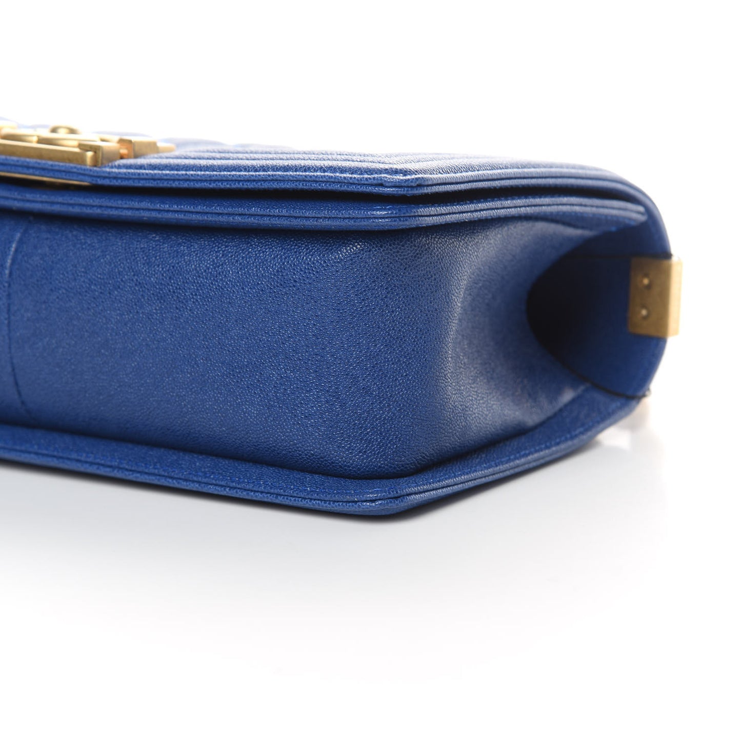 Caviar Quilted Medium Boy Flap Dark Blue