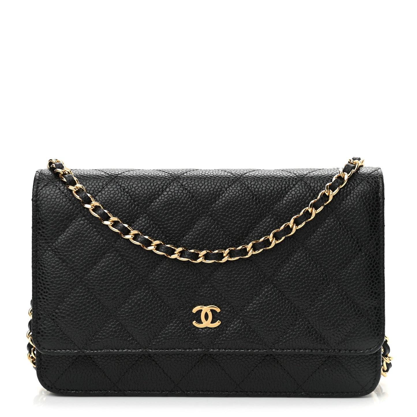 Caviar Quilted Wallet On Chain WOC Black