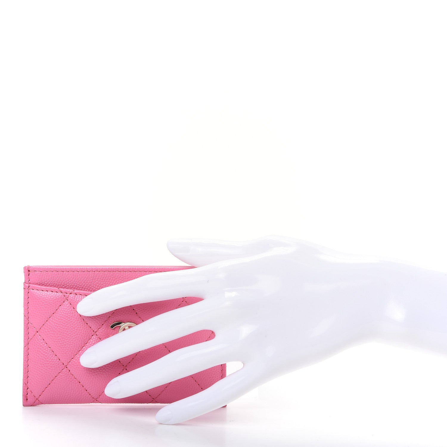 Chanel Caviar Quilted Card Holder Pink 2 of 9