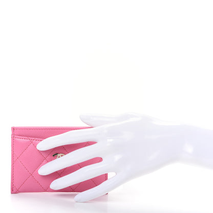 Chanel Caviar Quilted Card Holder Pink 2 of 9