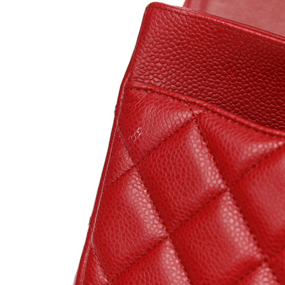 Chanel Caviar Quilted Jumbo Double Flap Red 11 of 11