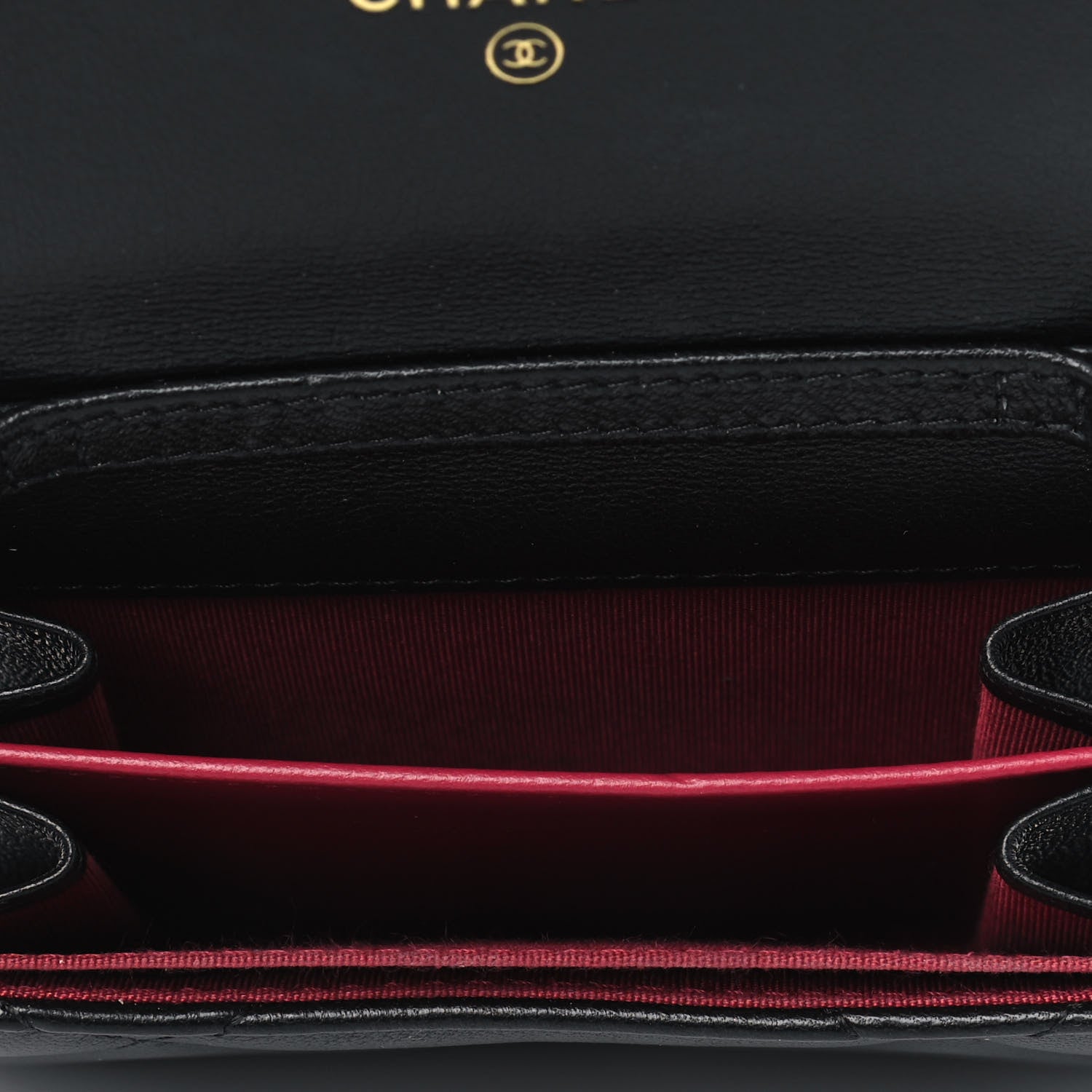 Chanel Shiny Goatskin Quilted Chanel 19 Flap Coin Purse With Chain Black 4 of 4