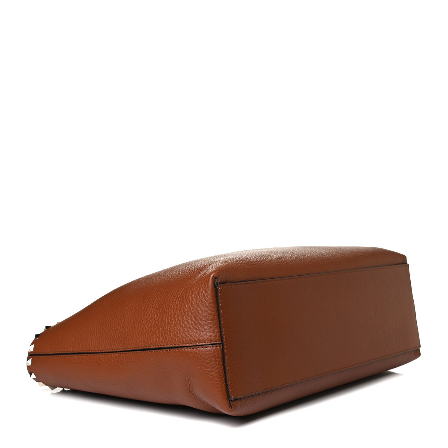 Valentino Garavani Grained Calfskin Rockstud Shoulder Tote Bright Cognac 4 of 14
