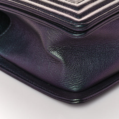 Chanel Iridescent Goatskin Quilted Medium Boy Flap Purple 11 of 12