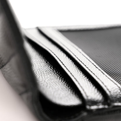 Saint Laurent Grain De Poudre Matelasse Chevron Monogram Zipped Card Case Black 9 of 12