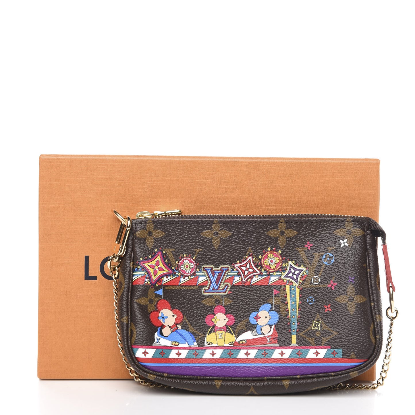 Monogram 2020 Christmas Animation Bumper Cars Mini Pochette Accessories Coquelicot