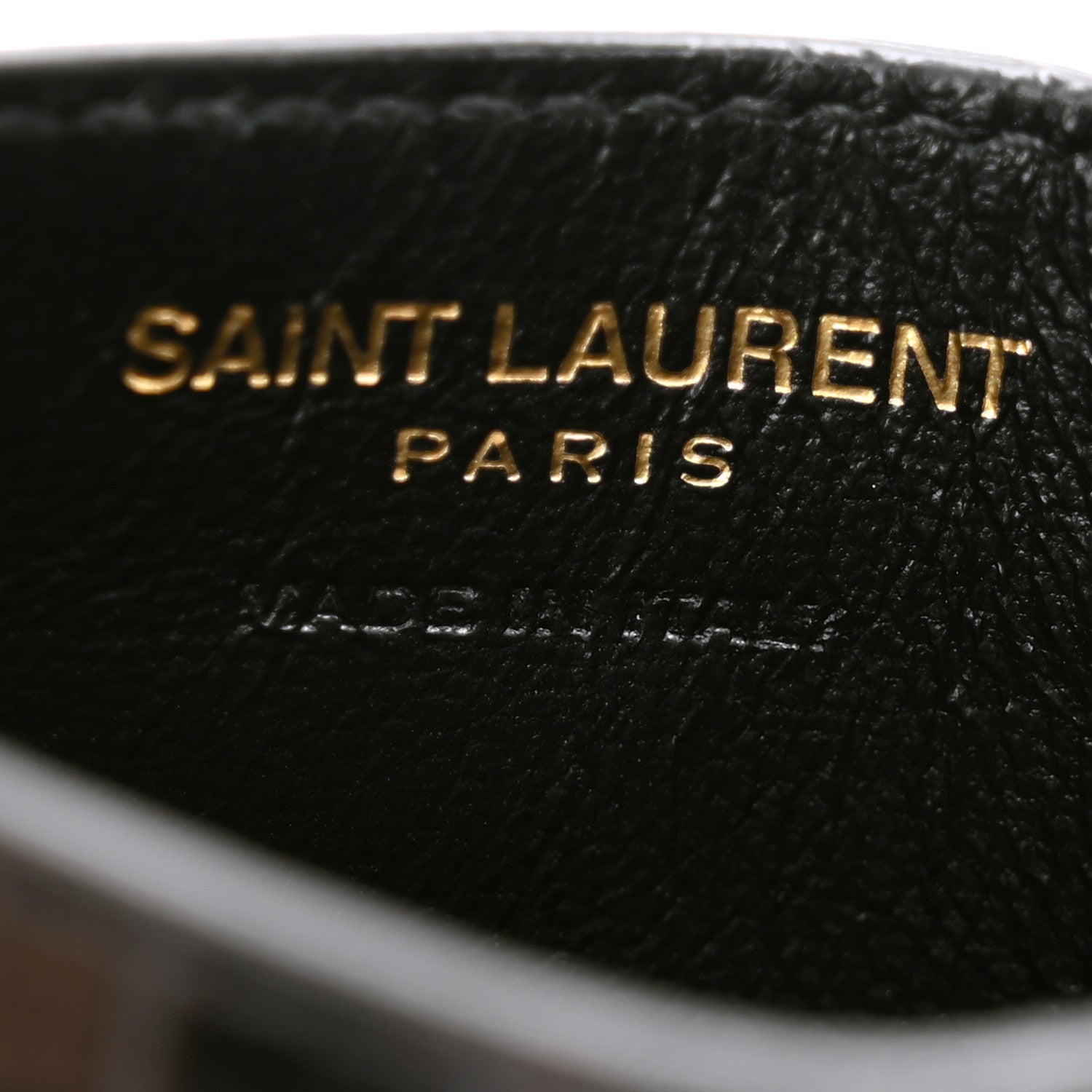 Saint Laurent Calfskin Crocodile Embossed Monogram Credit Card Case Black 6 of 7