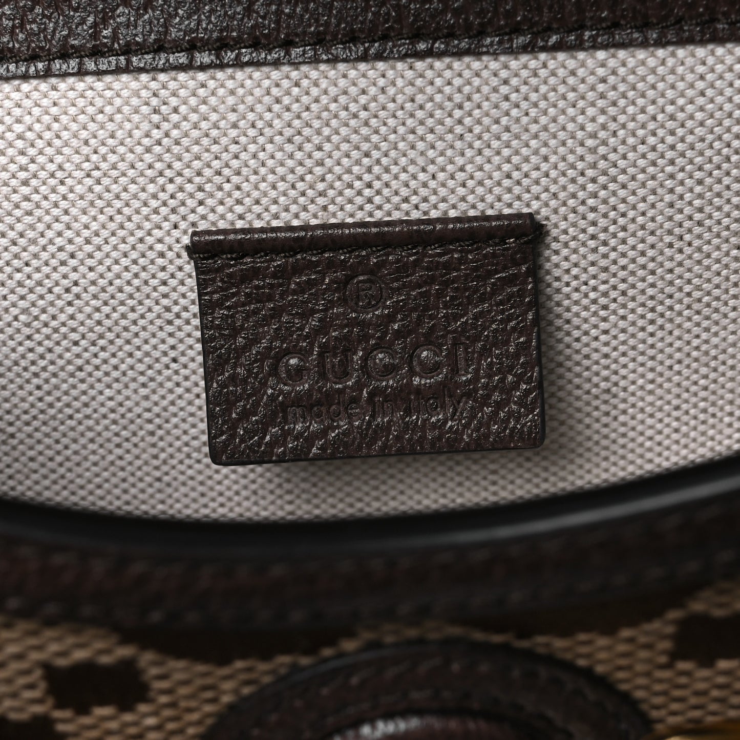 Monogram Jumbo GG Textured Dollar Calfskin Mini Horsebit 1955 Shoulder Bag Camel Ebony New Acero