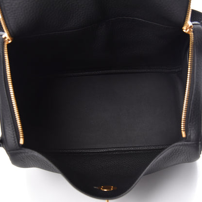 Hermes Taurillon Clemence Lindy 30 Black 5 of 10