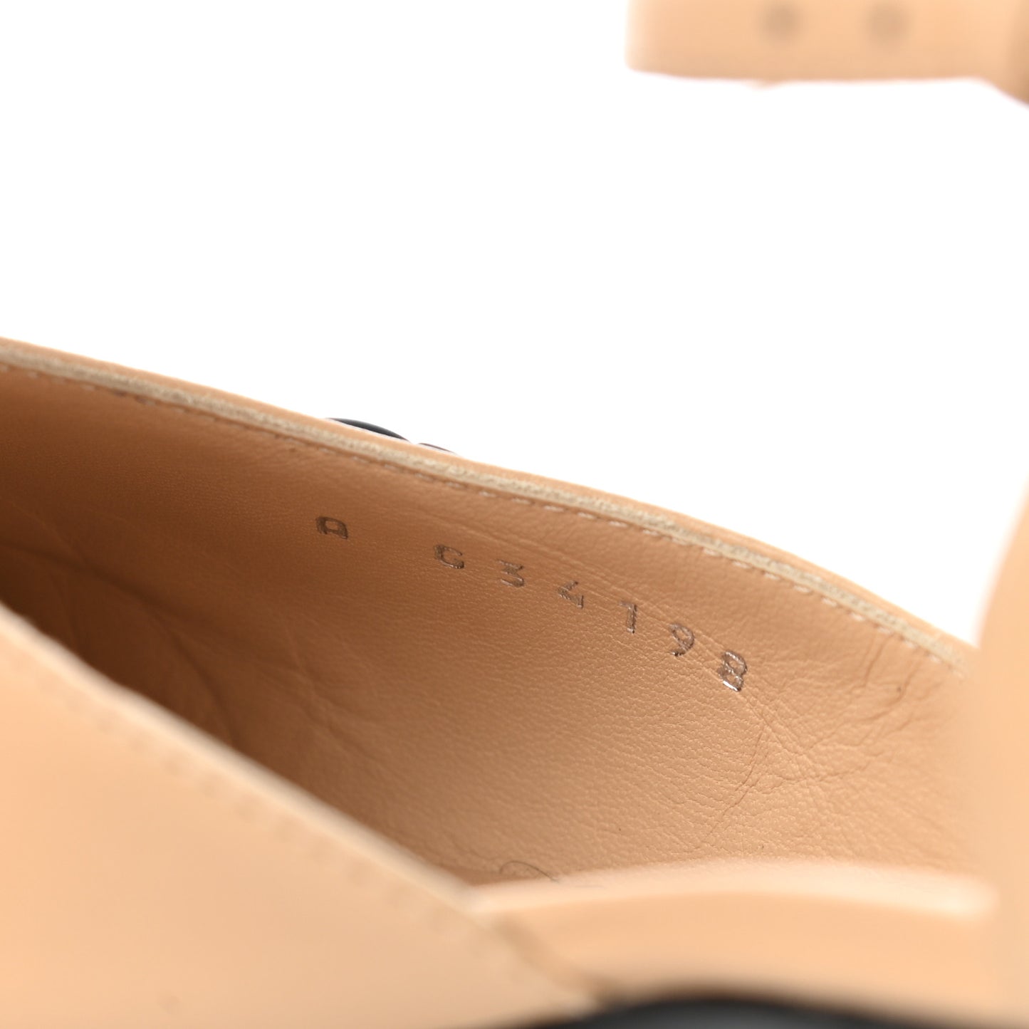 Lambskin Cap Toe CC Flats 37.5 Beige Black