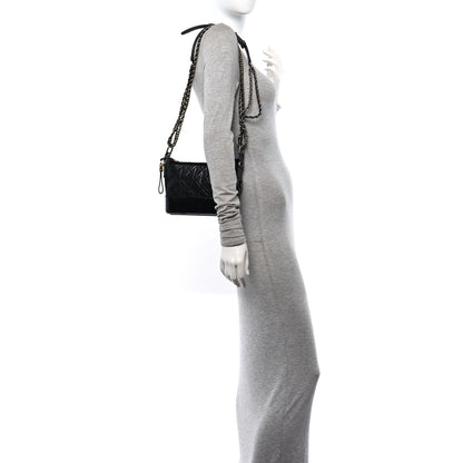 Chanel Aged Calfskin Quilted Small Gabrielle Hobo Black 2 of 10