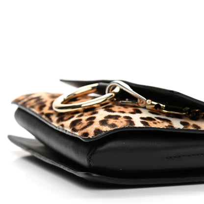 Chloe Calfskin Pony Hair Leopard Print Small Faye Shoulder Bag Abstract White 10 of 11