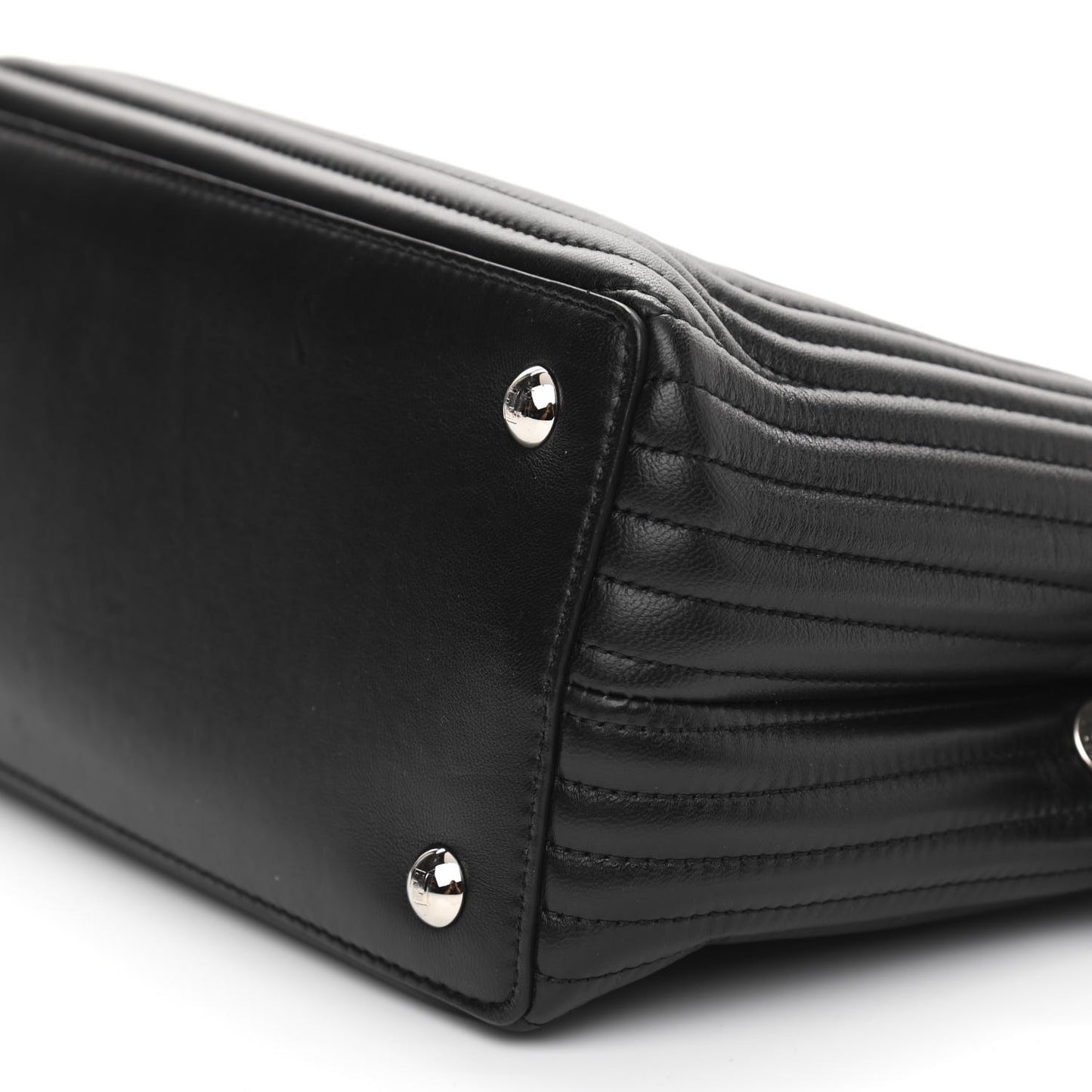 Shiny Nappa Trapuntata Chain Small DotCom Click Chain Satchel Black