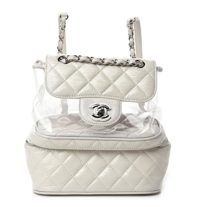 Chanel Crumpled Calfskin PVC Quilted Backpack White 1 of 10