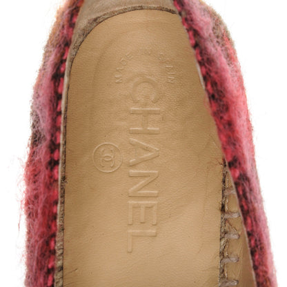 Chanel Tweed CC Espadrilles 39 Brown Pink Beige 6 of 7