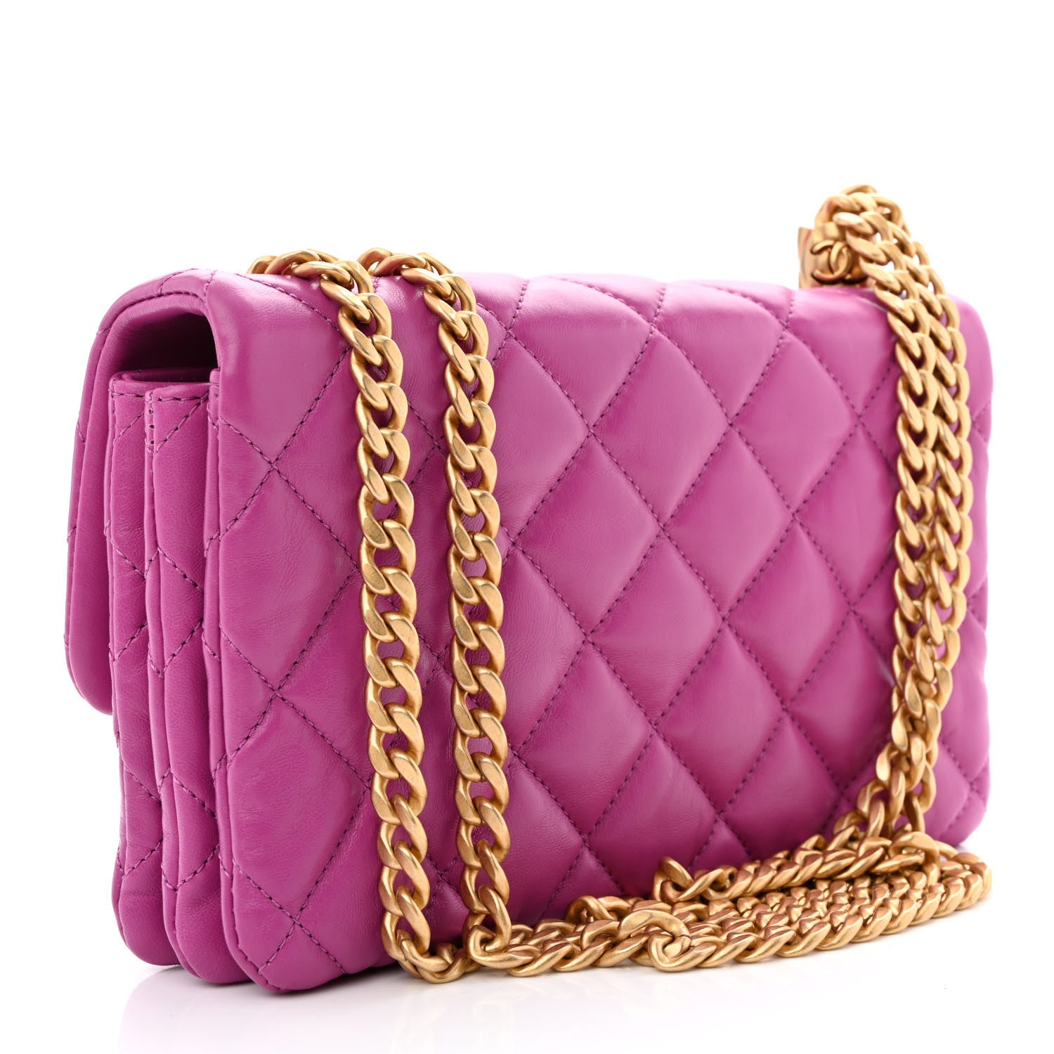 Chanel Lambskin Quilted Small Pillow Crush Flap Purple 3 of 11