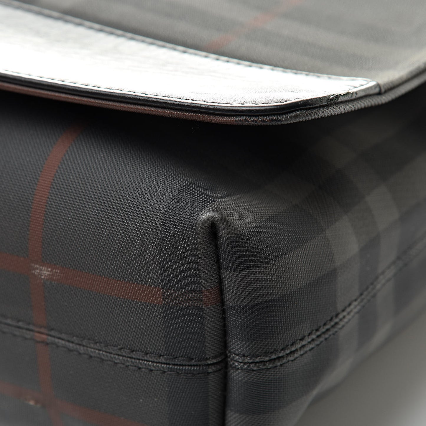 Nylon Smoked Check Messenger Bag