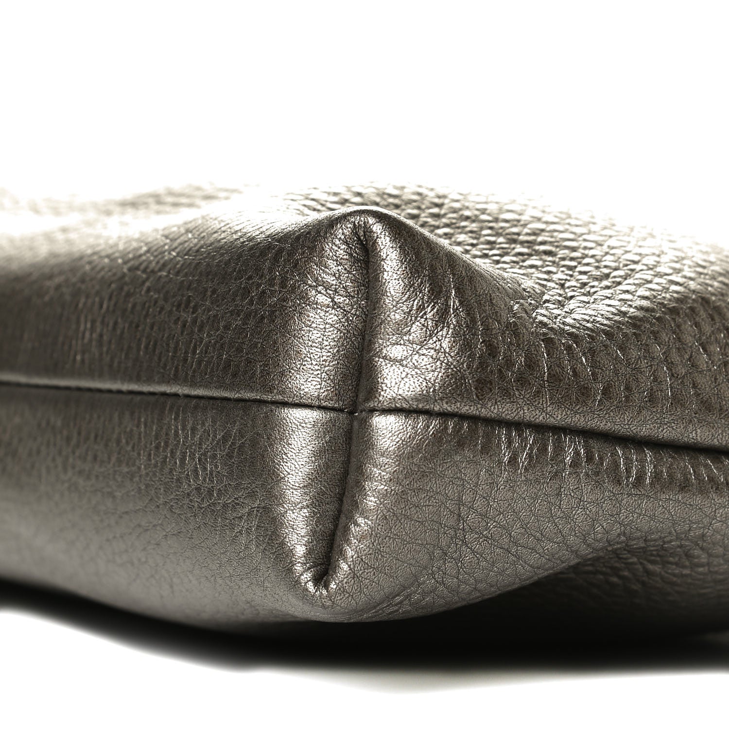 Gucci Metallic Pebbled Calfskin Tassel Clutch Pewter 9 of 10