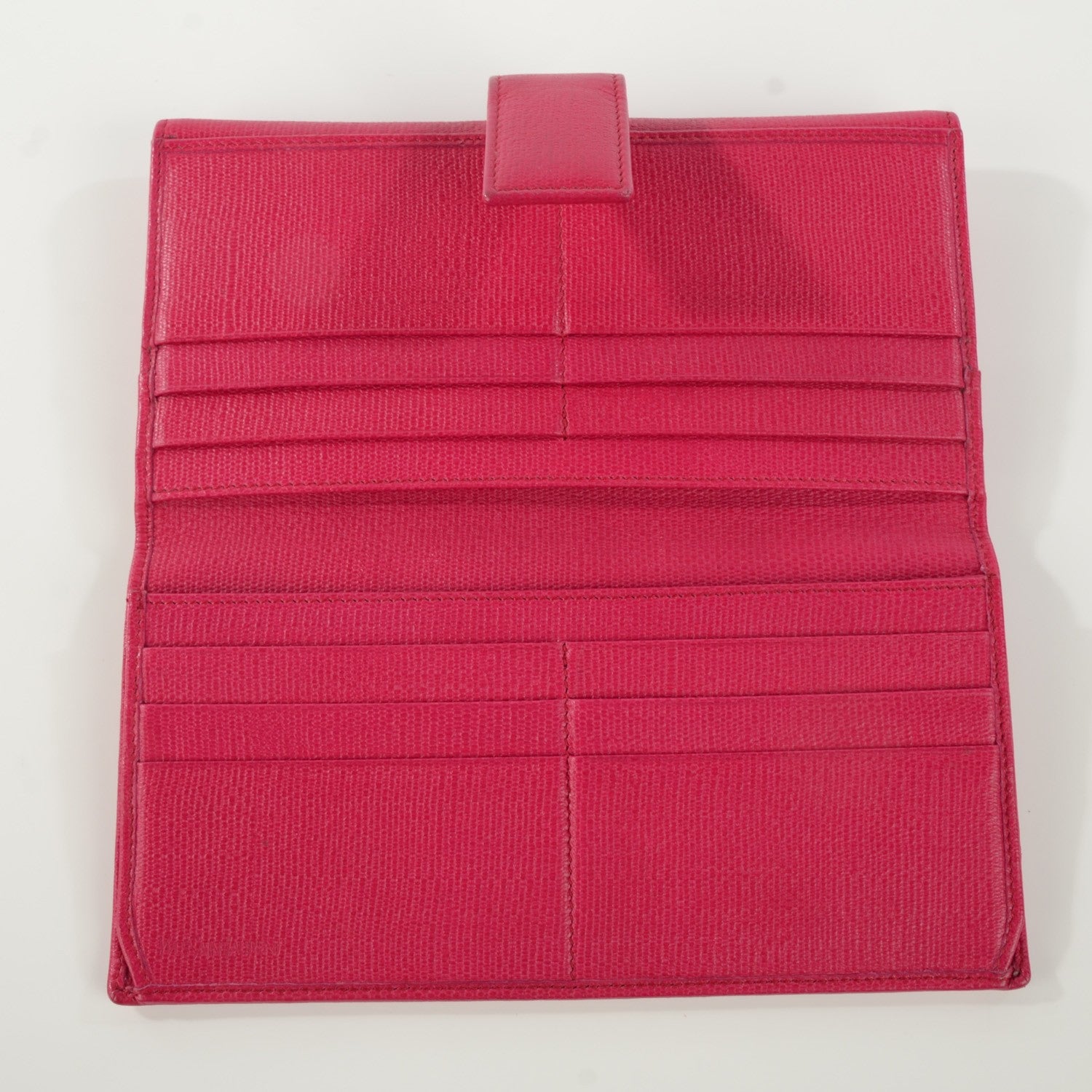 Saint Laurent Textured Calfskin Classic Y Wallet Fuchsia 5 of 7