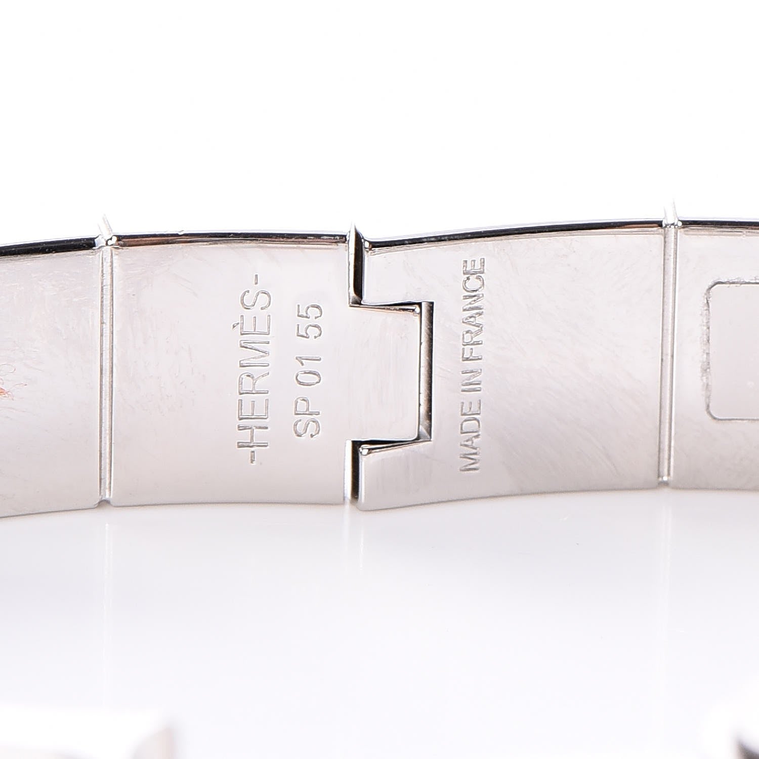 Hermes Enamel Printed Narrow Balades Equestres Positif Negatif Hinged Bracelet M Black 5 of 5