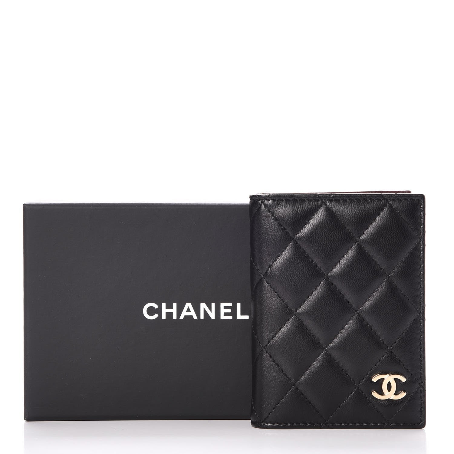 Chanel Lambskin Quilted Card Holder Wallet Black 8 of 8