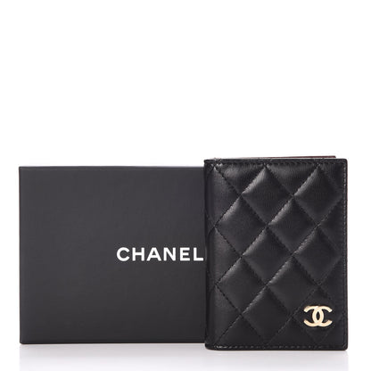 Chanel Lambskin Quilted Card Holder Wallet Black 8 of 8