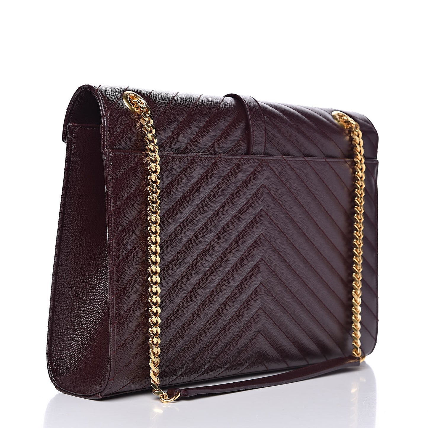 Grain De Poudre Matelasse Chevron Large Monogram Satchel Rouge Legion