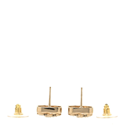 Chanel Crystal Square CC Earrings Gold 3 of 5