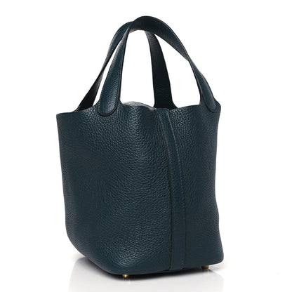 Hermes Taurillon Clemence Picotin Lock 18 PM Vert Cypress 3 of 10